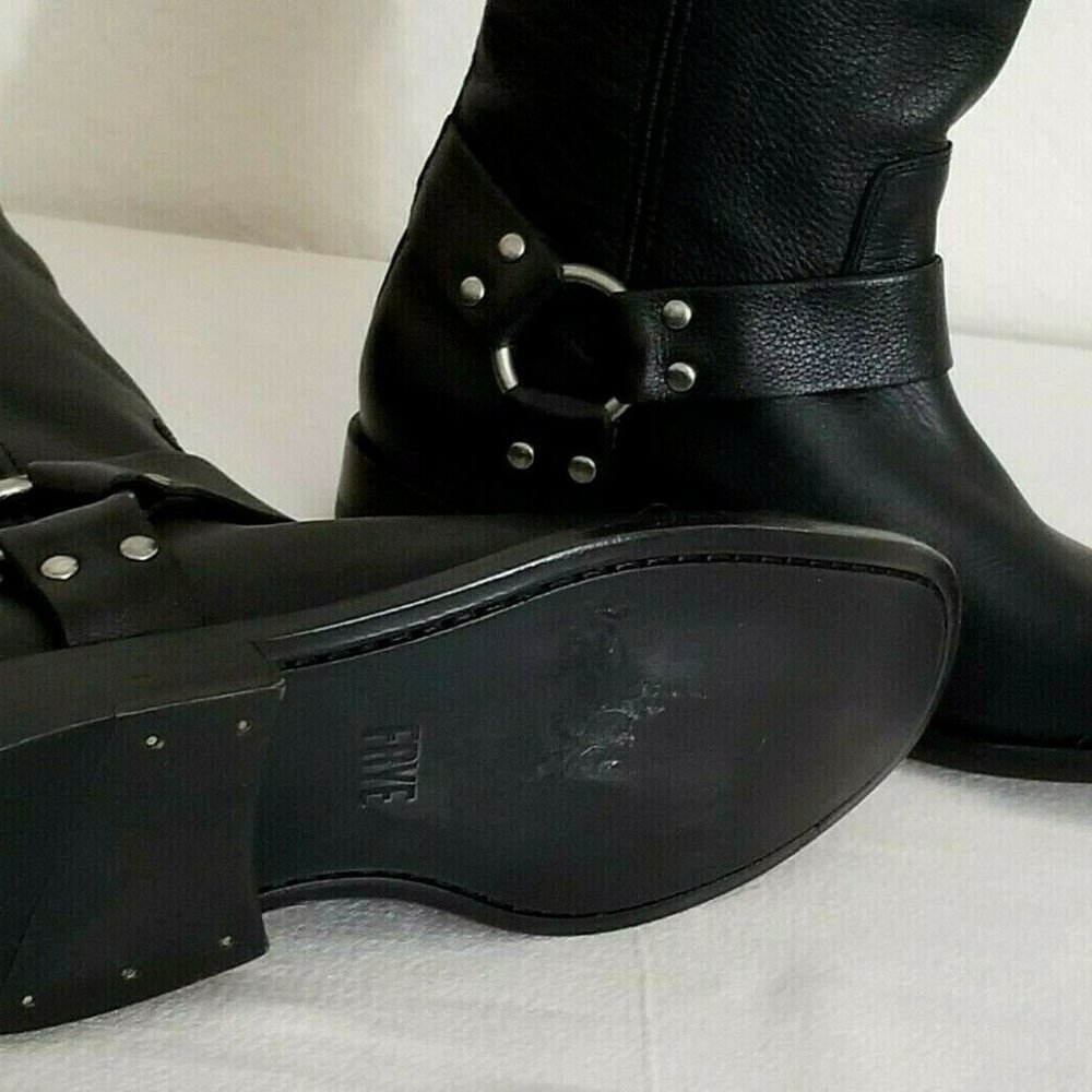FRYE PHILLIP HARNESS EQUESTRIAN TALL RIDING BOOTS BLACK LEATHER ZIP 6.5 NWT - Picture 12 of 12